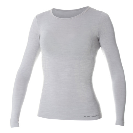 Långärmad T-shirt för kvinnor BRUBECK COMFORT WOOL Termoaktivunderkläder MERINOULL