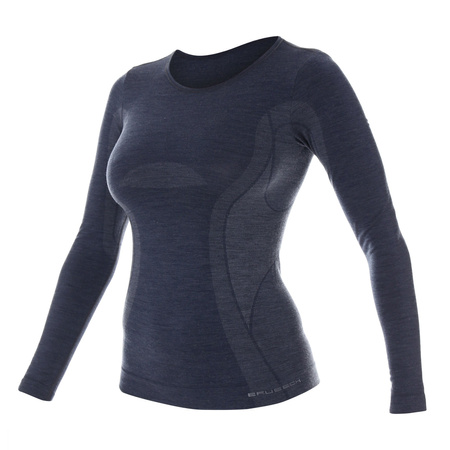 Långärmad T-shirt för kvinnor BRUBECK COMFORT WOOL Termoaktivunderkläder MERINOULL