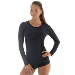 Långärmad T-shirt för kvinnor BRUBECK COMFORT WOOL Termoaktivunderkläder MERINOULL